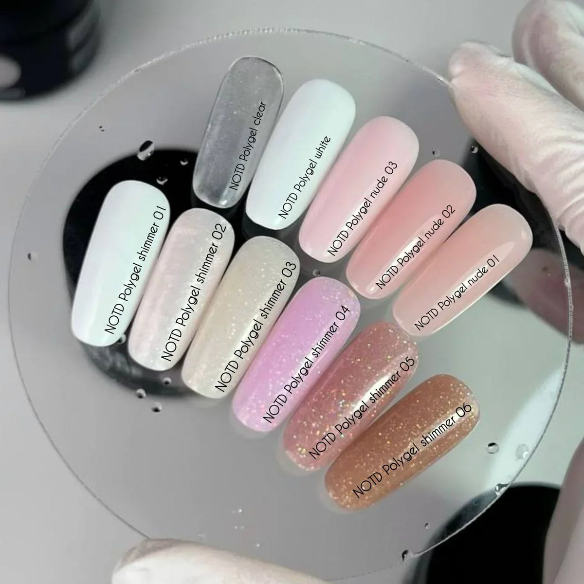 NAILSOFTHEDAY Polygel shimmer 01 — Polygel de grano fino color blanco con brillo , 30 g