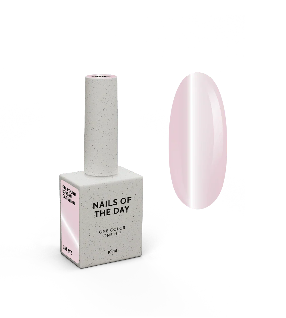 NAILSOFTHEDAY Korean cat eye 02 - esmalte semipermanente ojo de gato de color rosa claro ahumado nude, 10 ml