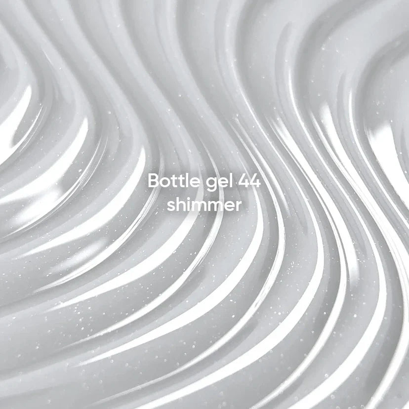 NAILSOFTHEDAY Bottle Gel 44 Shimmer — gel ultrarresistente blanco con shimmer plateado para reforzar las uñas, 10 ml
