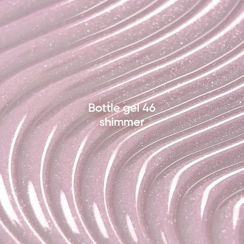 NAILSOFTHEDAY Bottle Gel 46 Shimmer — gel ultrarresistente rosa lechoso con shimmer plateado para reforzar las uñas, 10 ml