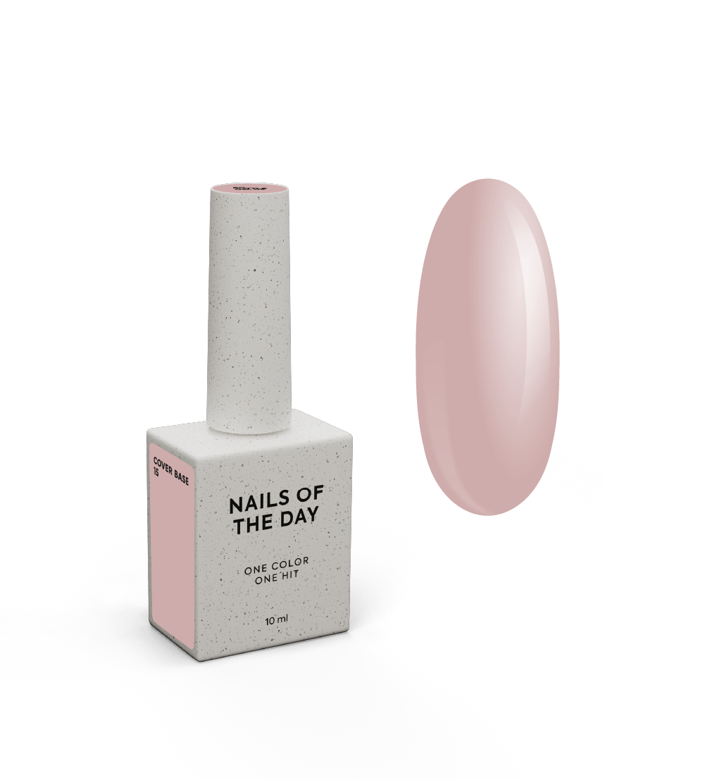 Nailsoftheday Cover base NEW Formula 15 — base camuflaje en tono nude natural para uñas, 10 ml