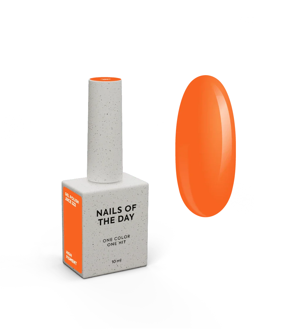 NAILSOFTHEDAY Gel Polish Juice 222 — esmalte semipermanente naranja intenso con cobertura en una sola capa, 10 ml