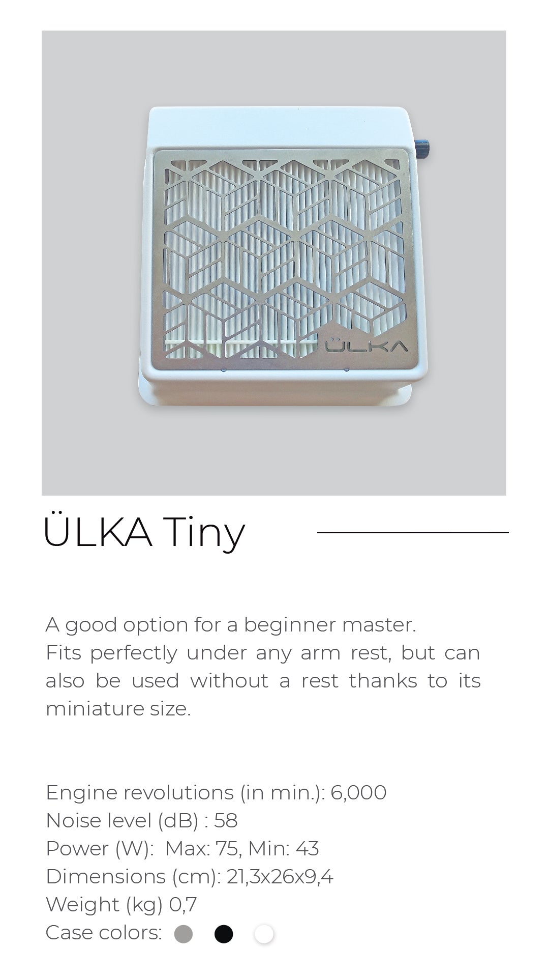 Aspirador ÜLKA TINY. Sobremesa