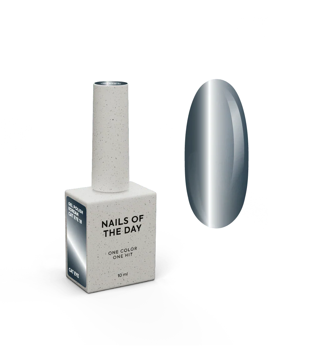 NAILSOFTHEDAY Korean Cat Eye 18 – esmalte semipermanente efecto ojo de gato azul oscuro, 10 ml.