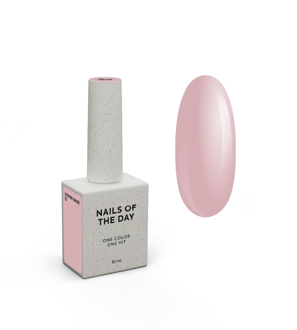Nailsoftheday Cover base NEW Formula 12 — base camuflaje en tono beige rosado apagado para uñas, 10 ml