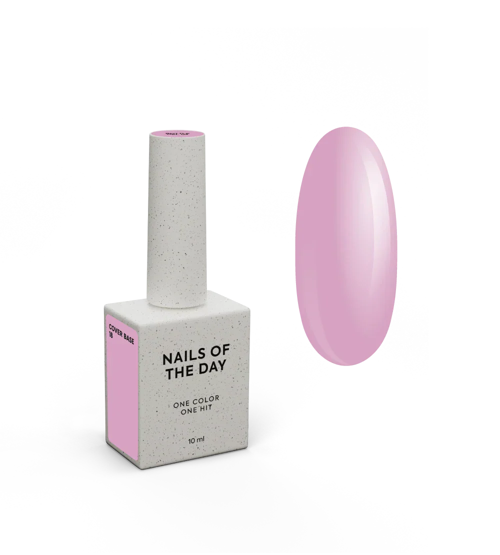 Nailsoftheday Cover base NEW Formula 18 - base camuflaje de color rosa, para uñas, 10 ml