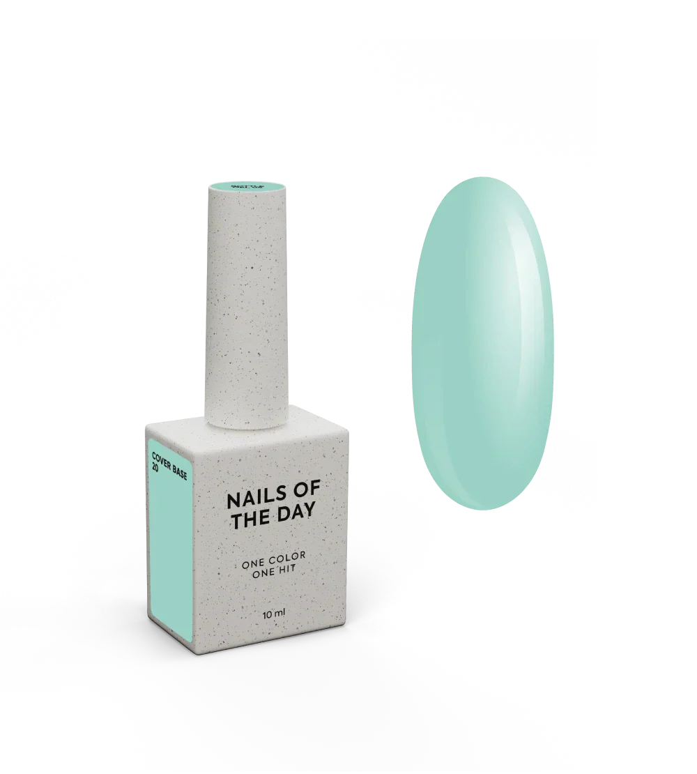 Nailsoftheday Cover base NEW Formula 20 - base camuflaje de color menta, 10 ml