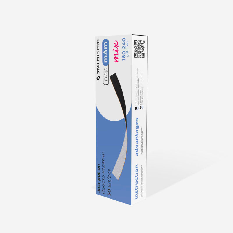 Limas desechables de doble cara Staleks Pro pApmAm Mix Expert. Recta, 20mm. 50 ud.