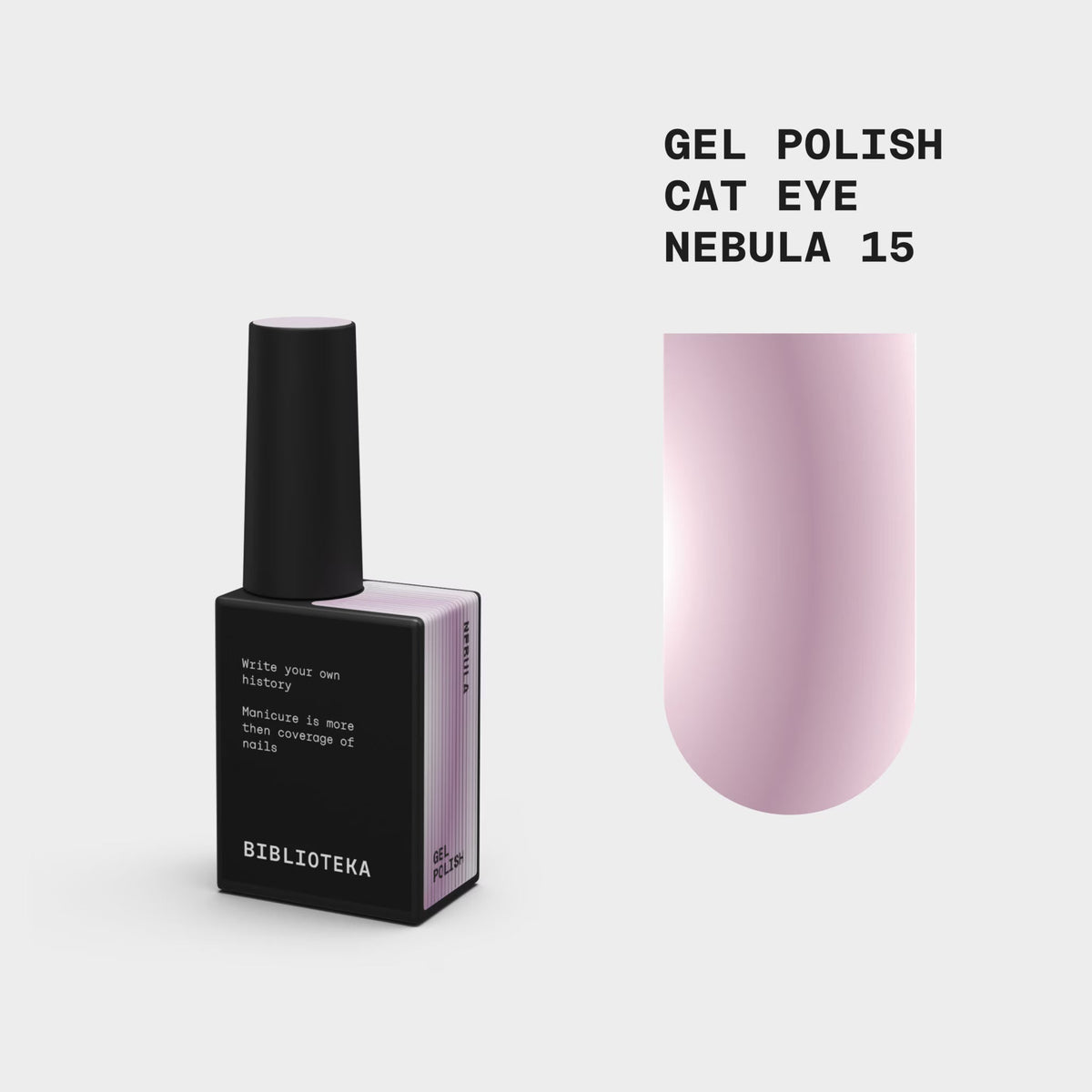 BIBLIOTEKA Esmalte Cat Eye Nº 15 Nebula — Lila-rosa, 10 ml