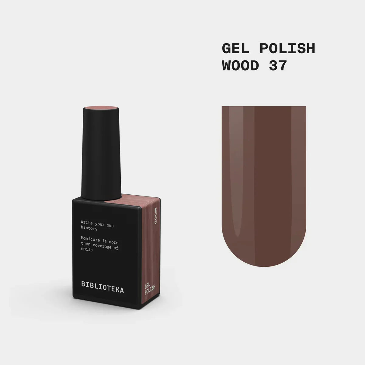 BIBLIOTEKA Esmalte Nº 37 Wood — Marrón neutro, 10 ml