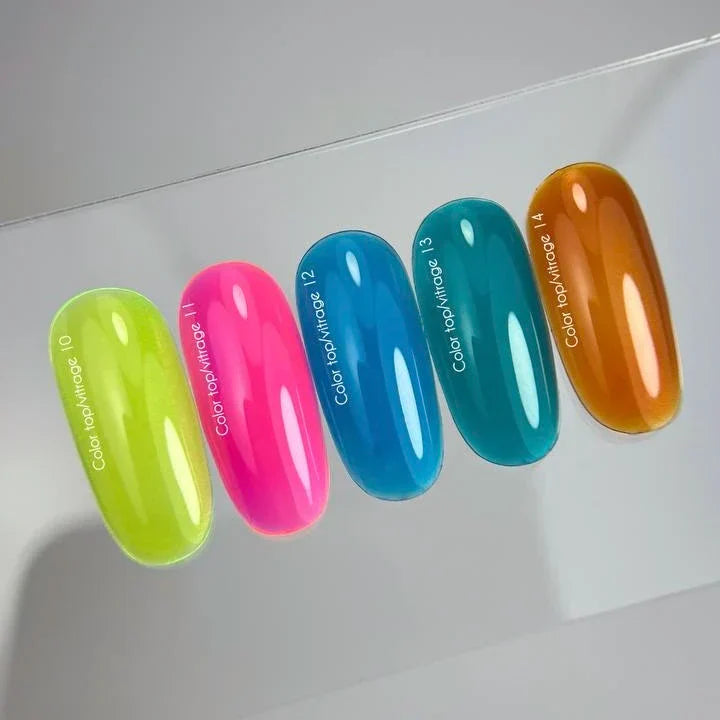 NAILSOFTHEDAY Color Top/Vitrage 11 — Top Coat Vitrage Rosa Brillante Semitransparente, 10 ml