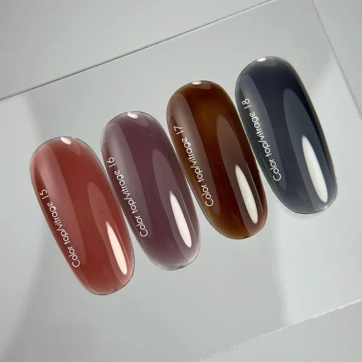 NAILSOFTHEDAY Color Top/Vitrage 16 — Top Coat Vitrage Ciruela Empolvada Semitransparente, 10 ml