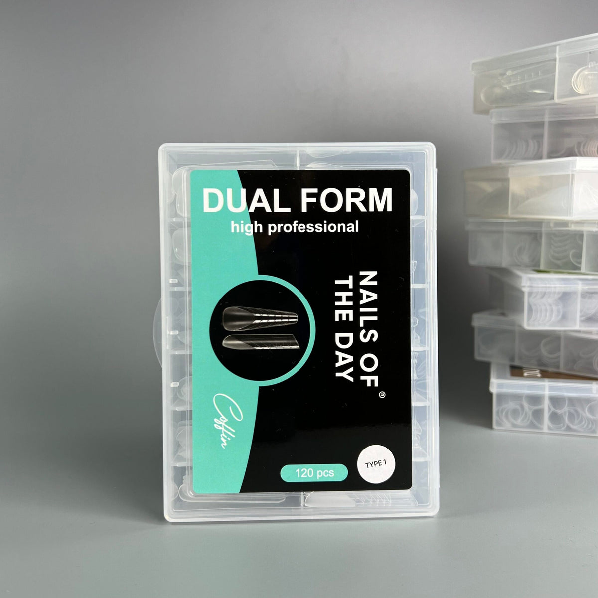 NAILSOFTHEDAY Dual Form Coffin (Type 1): formas superiores tipo almendra para uñas, 120 piezas
