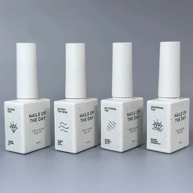 NAILSOFTHEDAY Glossy top wipe - Top brillante con una capa pegajosa, sin filtros UV, 10 ml