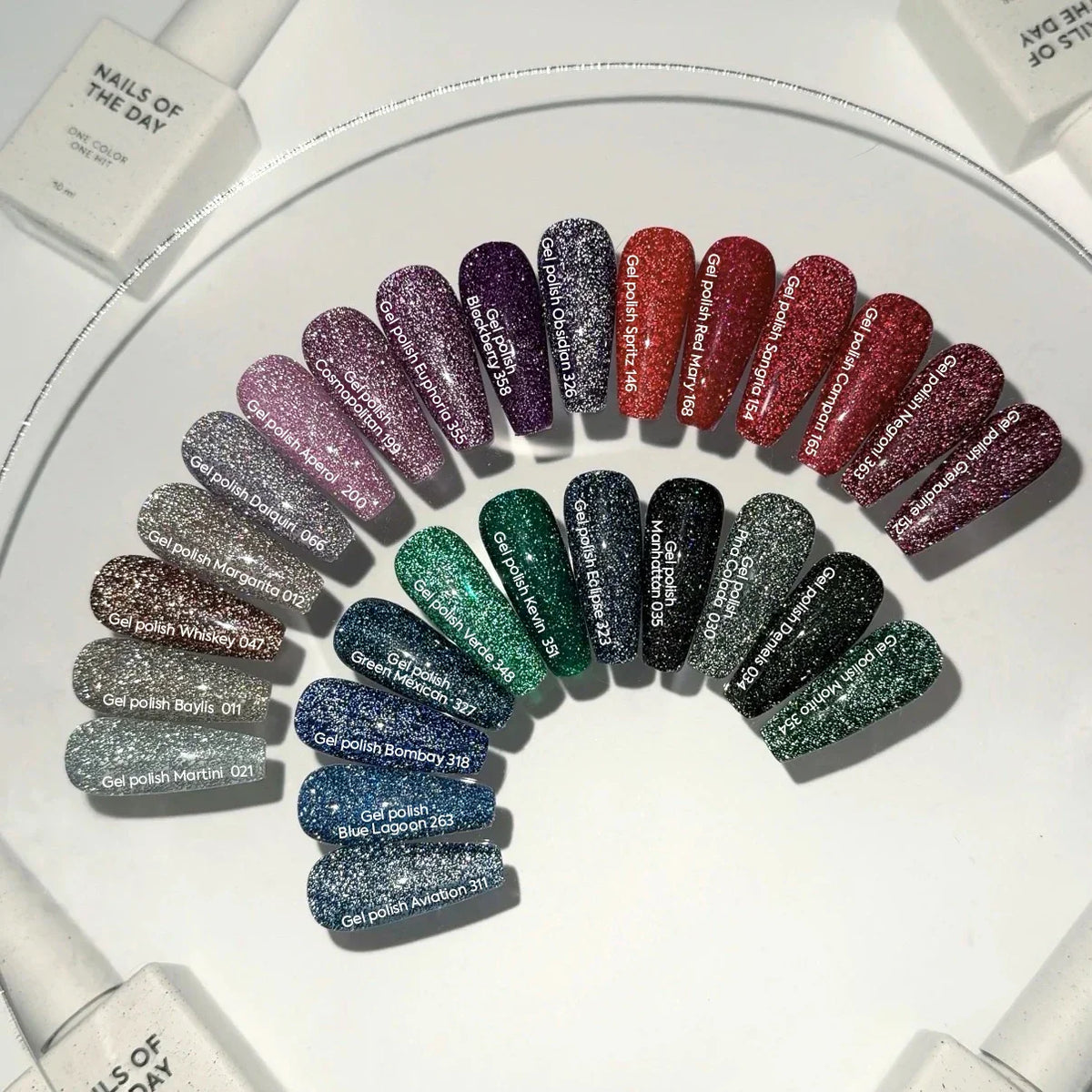 NAILSOFTHEDAY Gel Polish Eclipse — esmalte semipermanente negro-azul reflectante, 10 ml