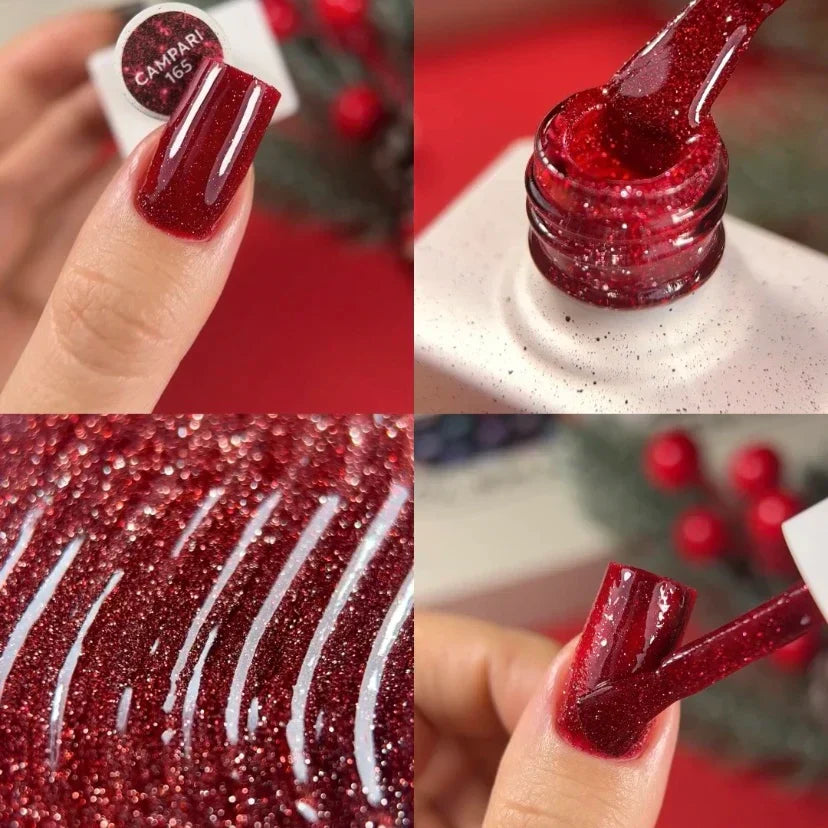 NAILSOFTHEDAY Gel Polish Campari — esmalte semipermanente rojo reflectante, 10 ml