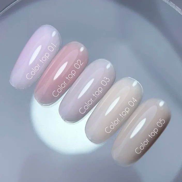 NAILSOFTHEDAY Color Top 01 — top suave rosa sin capa pegajosa para uñas, 10 ml.
