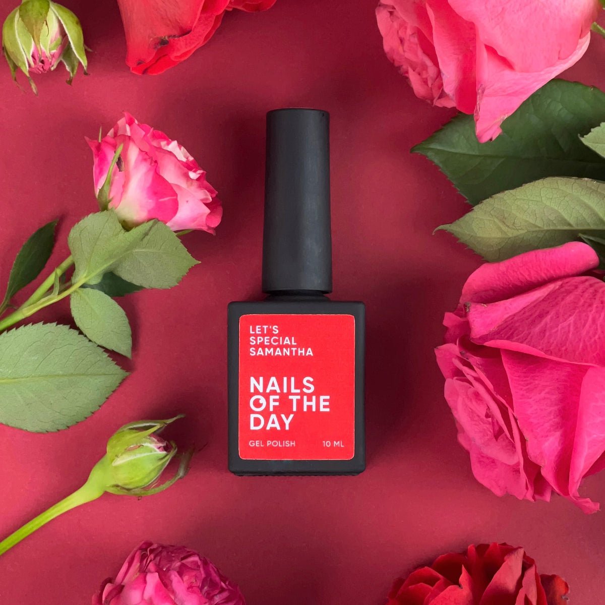 NAILSOFTHEDAY Let's Special Samantha — esmalte semipermanente de uñas rojo que cubre una capa, 10 ml