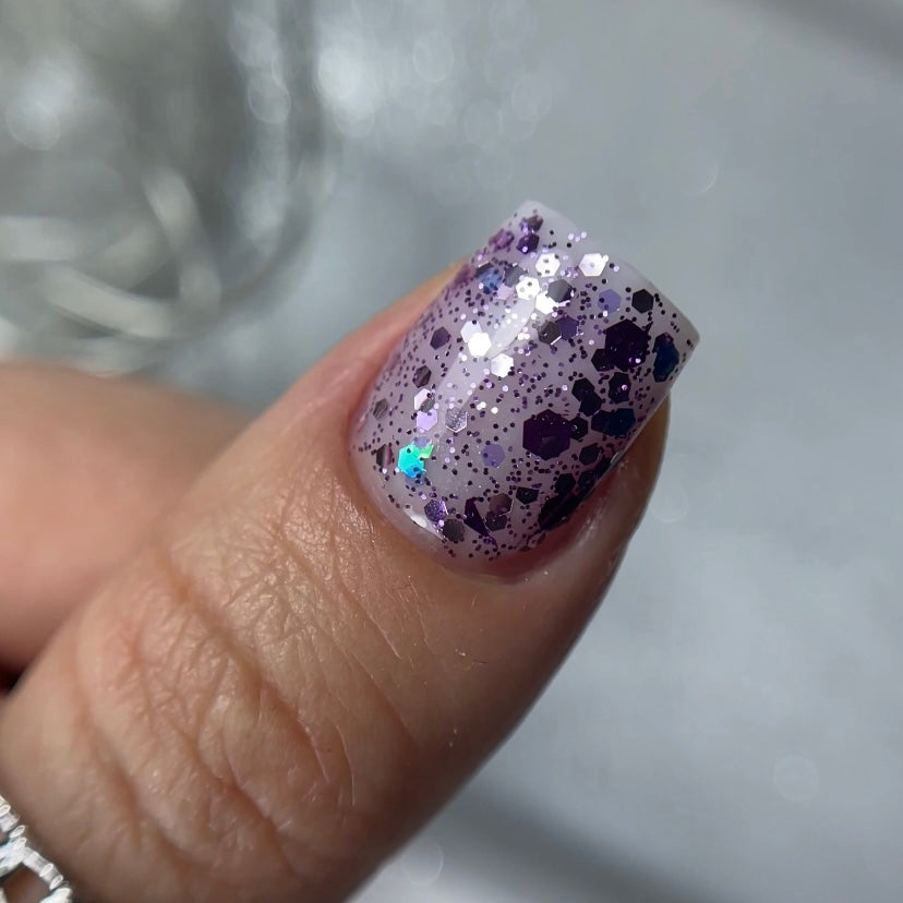 NAILSOFTHENIGHT Dream gel 03 — gel de diseño con increíbles hexágonos de diferentes tamaños y purpurina para uñas, 5 g
