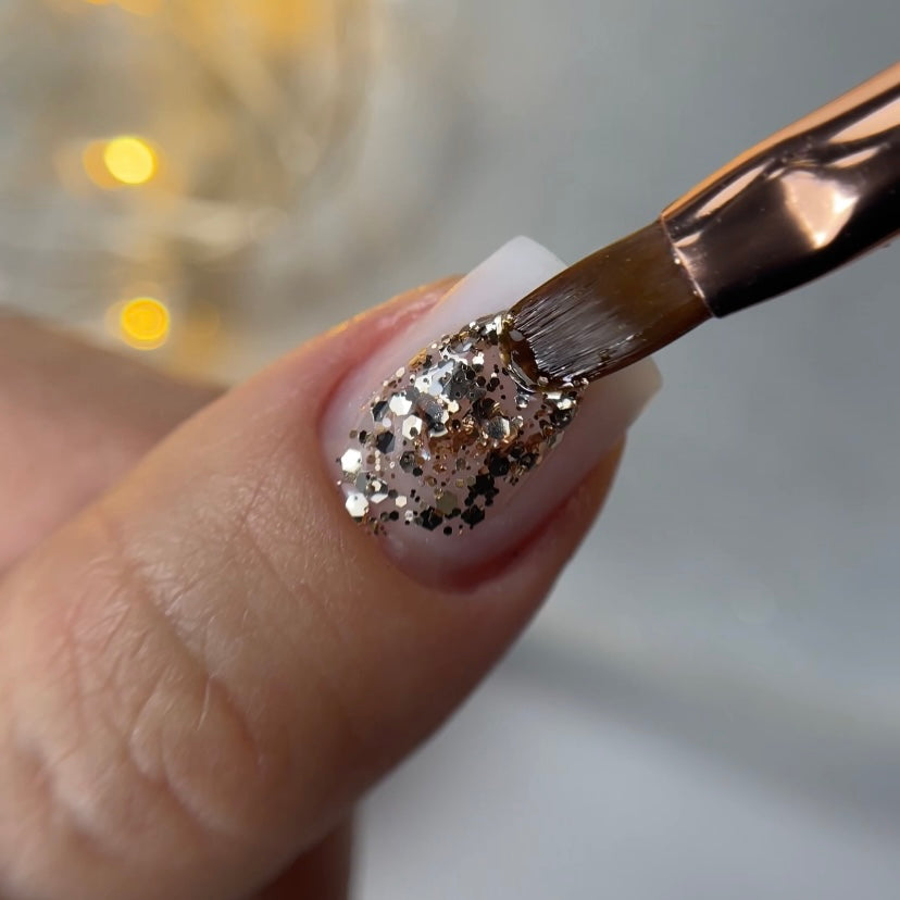 NAILSOFTHENIGHT Brokat gel 02 — gel de diseño con brocado multicolor y purpurina para uñas, 5 g