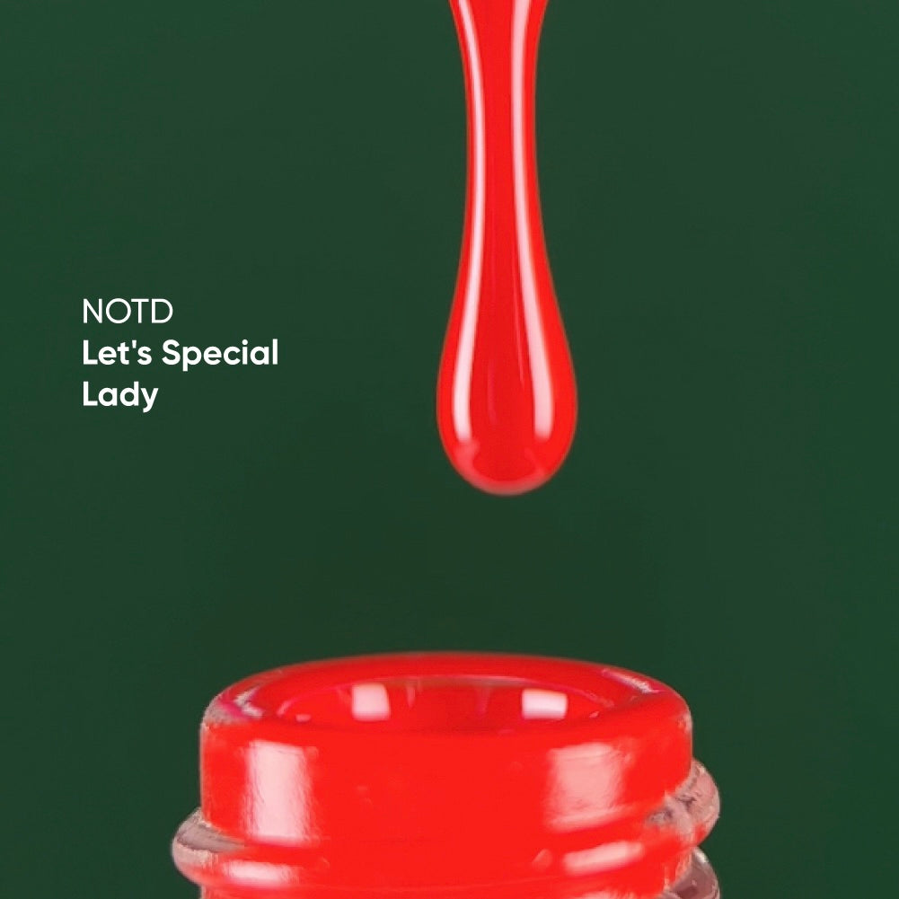 NAILSOFTHEDAY Let's Special Lady - esmalte semipermanente de uñas rojo intenso que cubre una capa, 10 ml