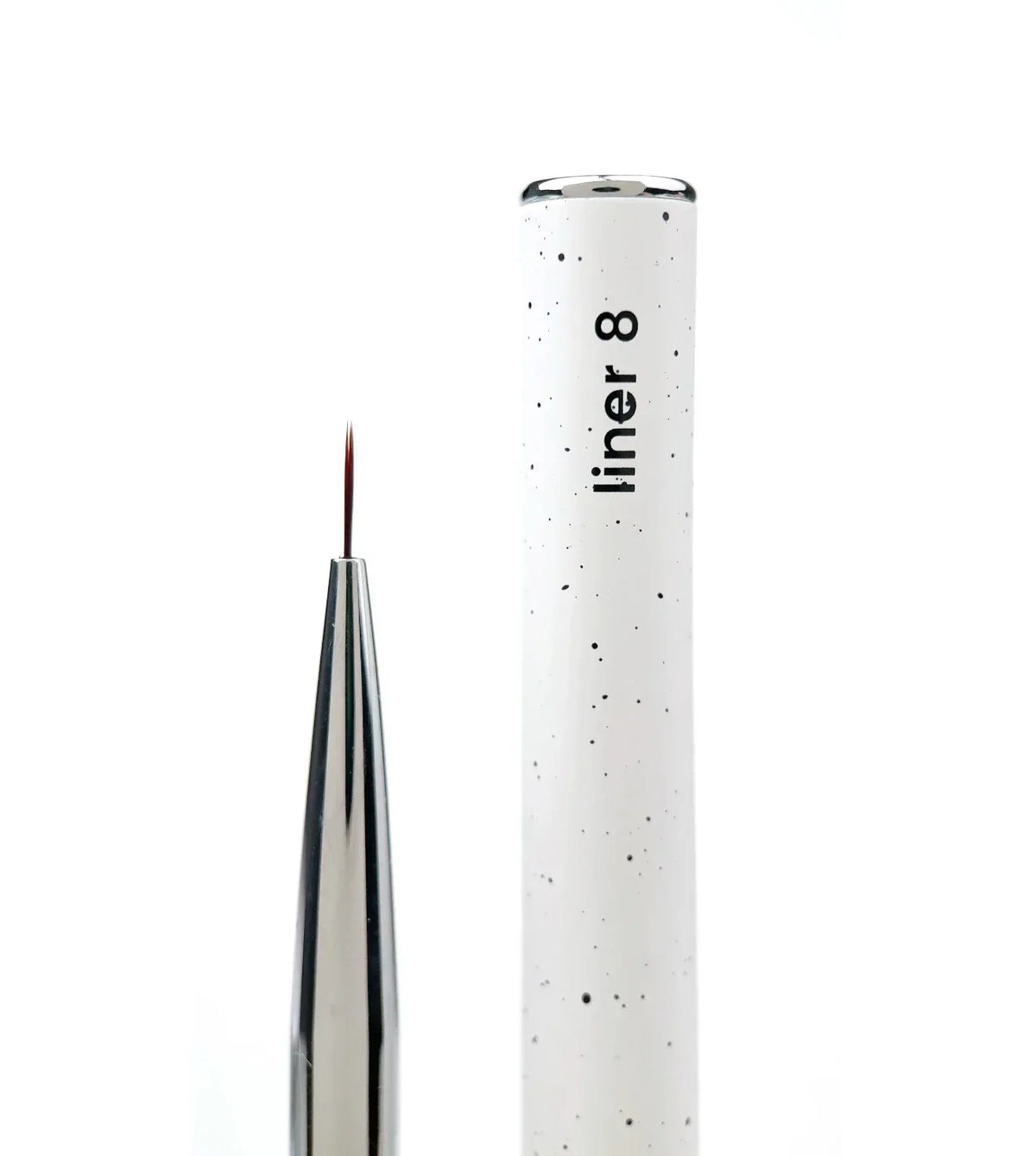 NAILSOFTHEDAY Professional Brush Liner — pincel profesional metálico con tapa, diseñado para trazos finos y detalles, liner de 8 mm.
