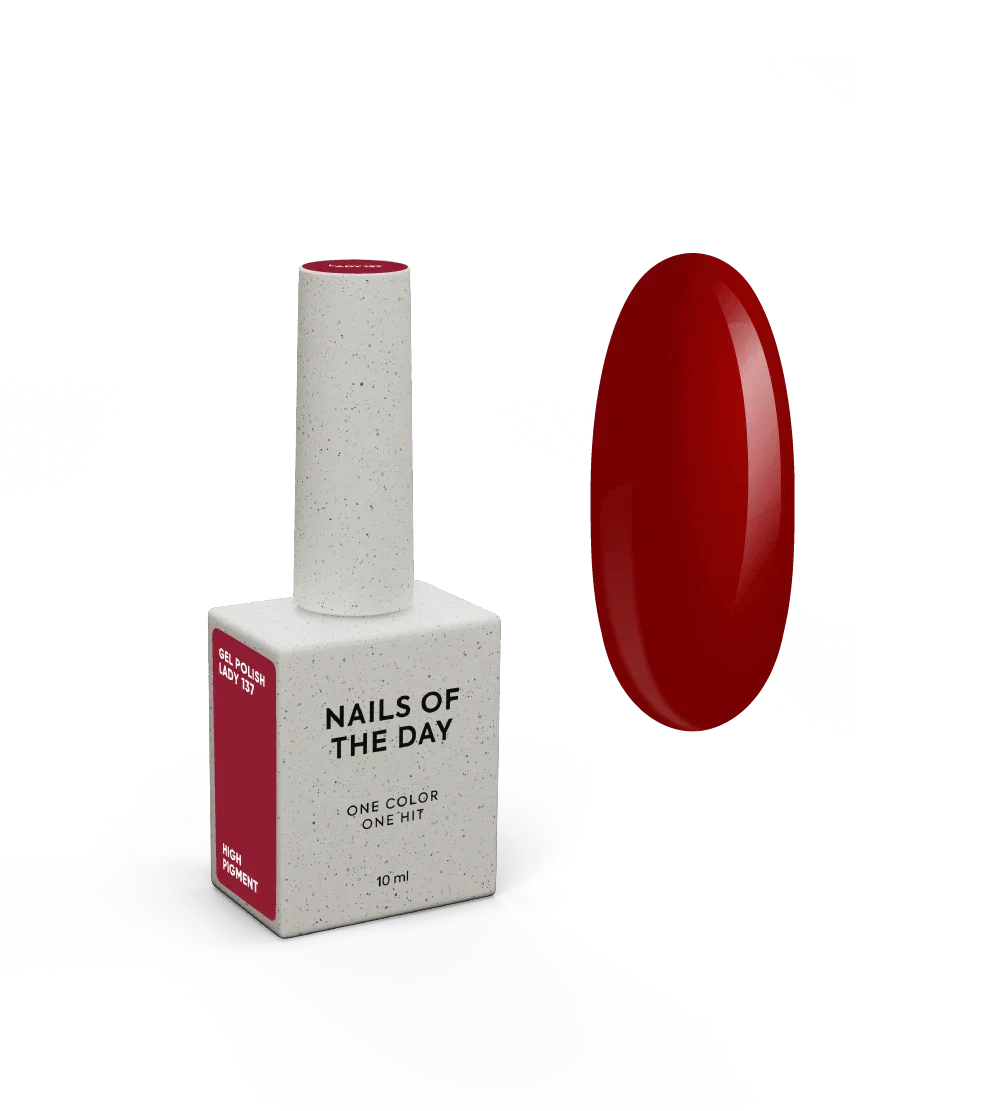 NAILSOFTHEDAY Let's Special Lady - esmalte semipermanente de uñas rojo intenso que cubre una capa, 10 ml