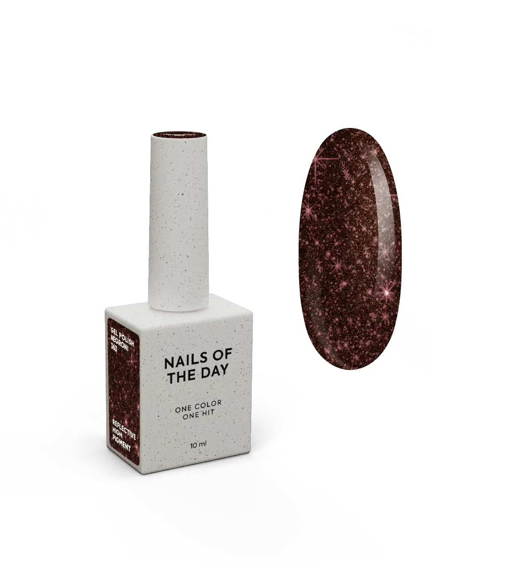 NAILSOFTHENIGHT Negroni gel polish — esmalte semipermanente reflectante de color burdeos oscuro, 10 ml