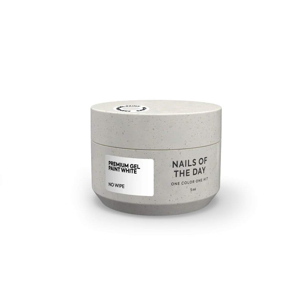 NAILSOFTHEDAY Premium gel paint White no wipe- pintura blanca en gel sin capa pegajosa, 5 ml