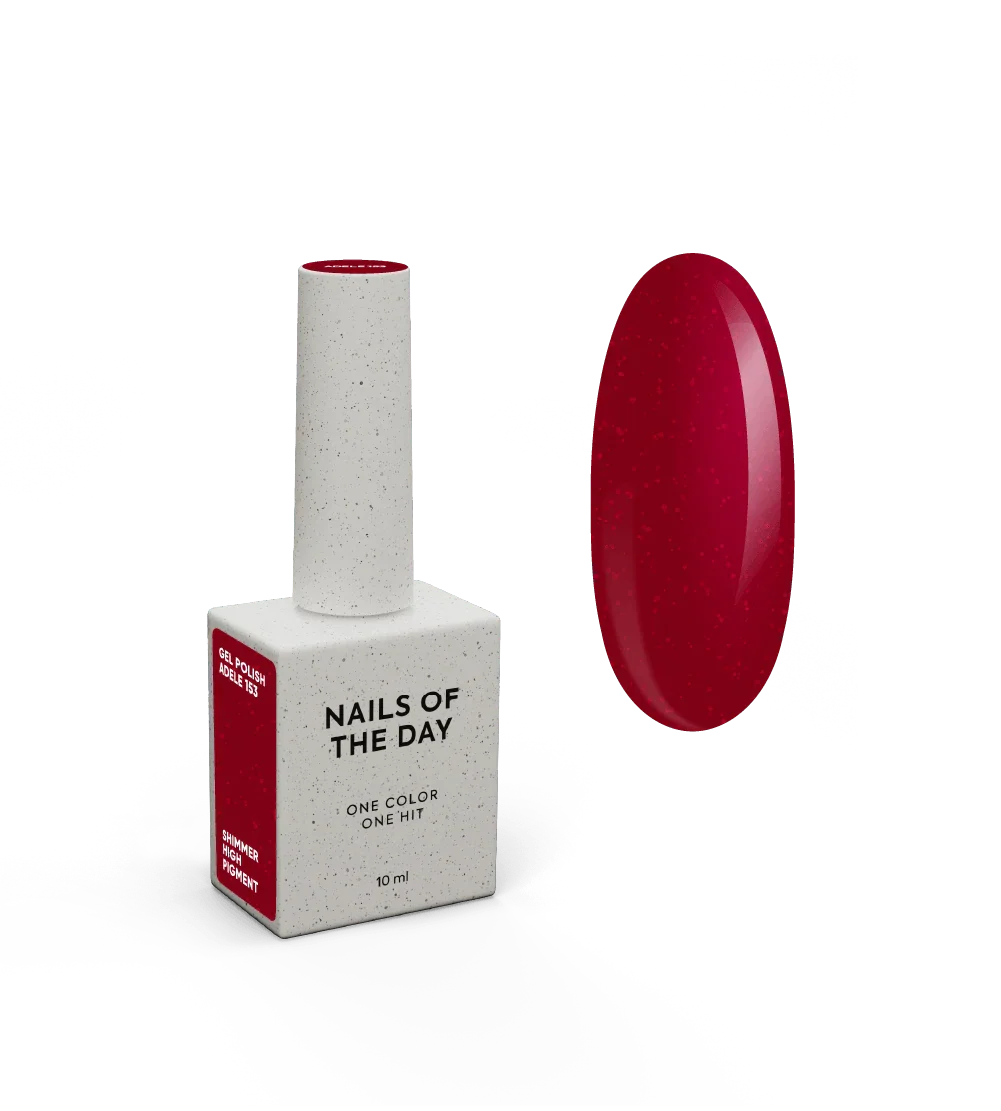 NAILSOFTHEDAY Let's Special Adele — esmalte semipermanente en gel rojo con brillo que cubre una capa, 10 ml