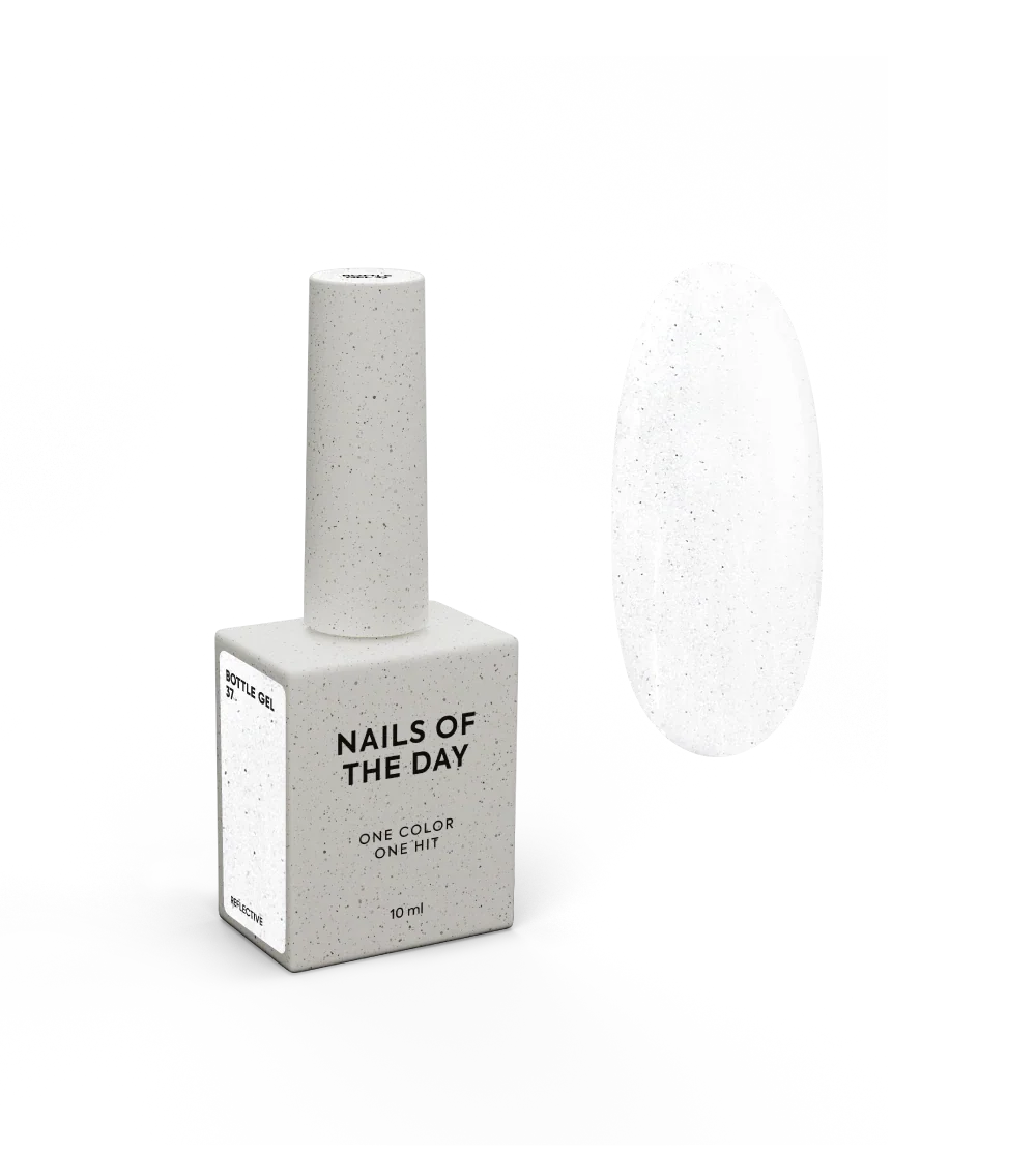 NAILSOFTHEDAY Bottle Gel 37 – gel ultraresistente lechoso con efecto reflectante para el refuerzo de uñas, 10 ml