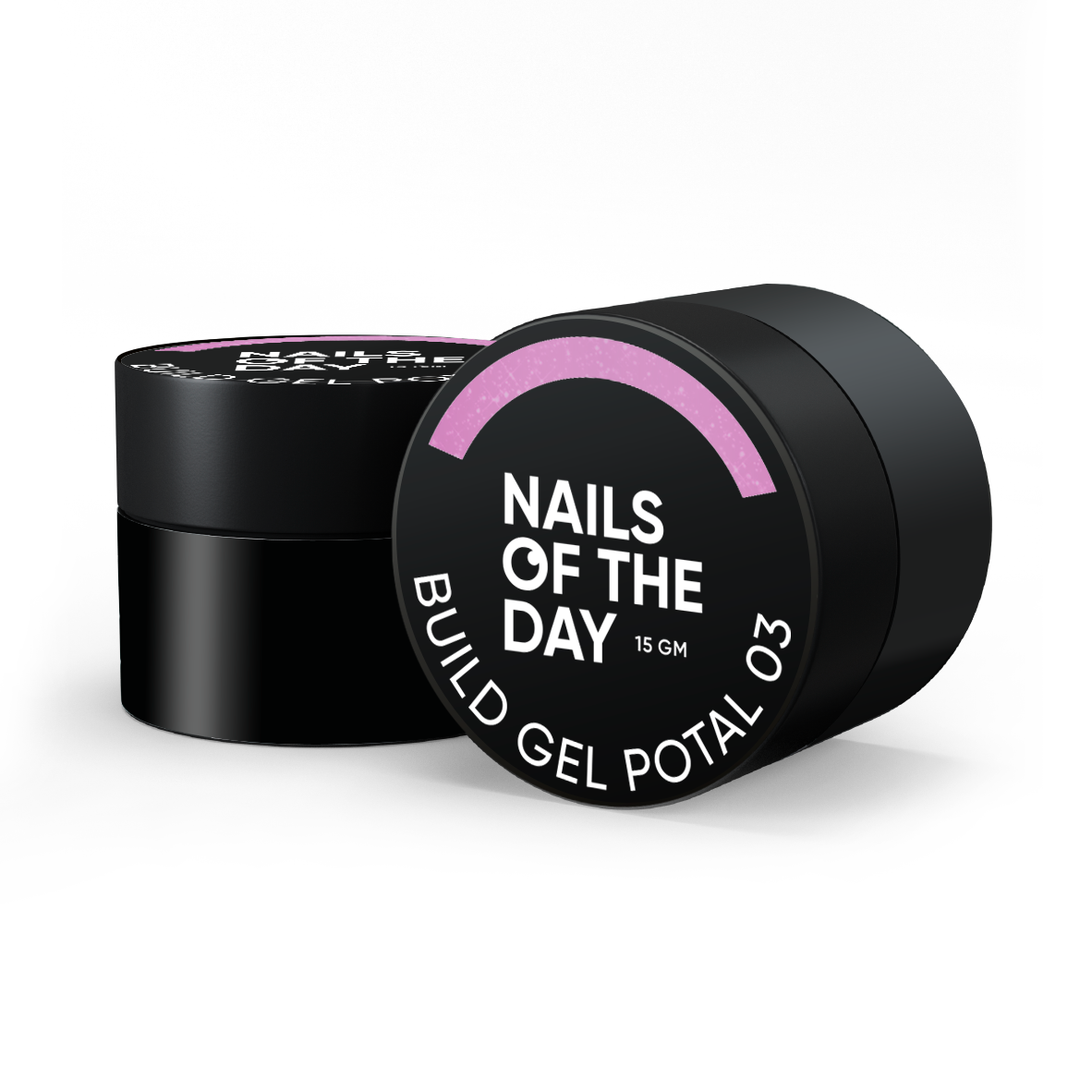 NAILSOFTHEDAY Build gel Potal 03 — gel de construcción rosa con particulas brillantes para uñas, 15 ml