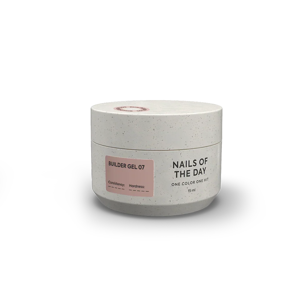 NAILSOFTHEDAY Builder Gel 07 — gel marrón para extensiones de uñas, 15 ml
