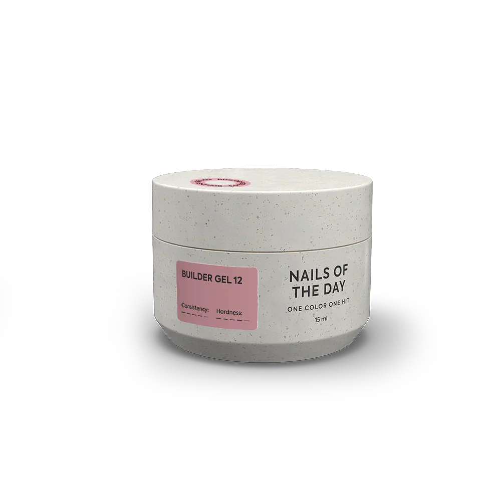 NAILSOFTHEDAY Builder Gel 12 — gel rosa nude para extensiones de uñas, 15 ml
