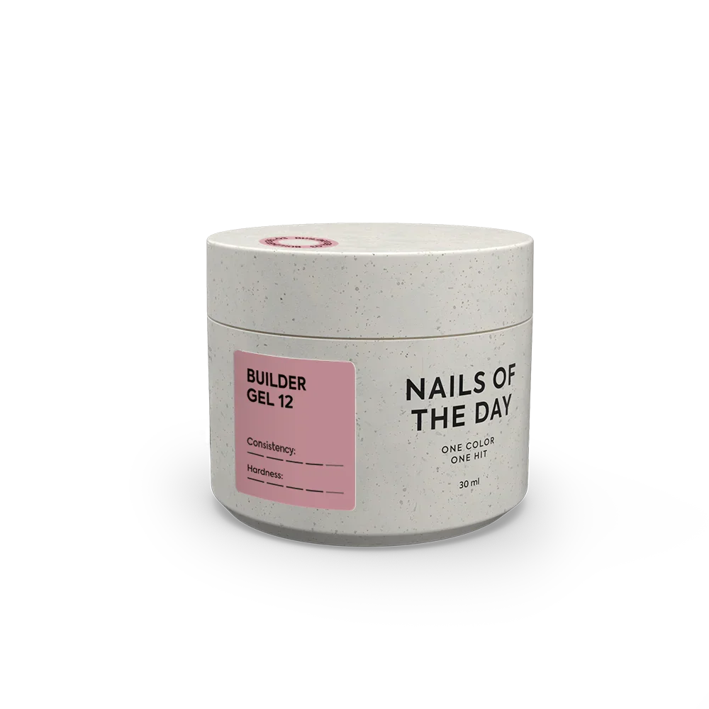 NAILSOFTHEDAY Builder Gel 12 — gel rosa nude para extensiones de uñas, 15 ml