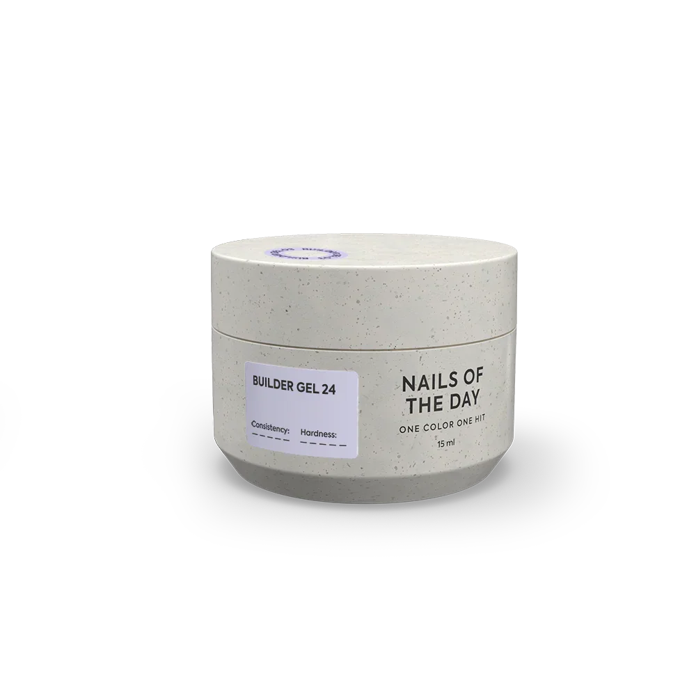 NAILSOFTHEDAY Builder Gel 24 — gel lechoso con velo rosado para extensiones de uñas, 15 ml