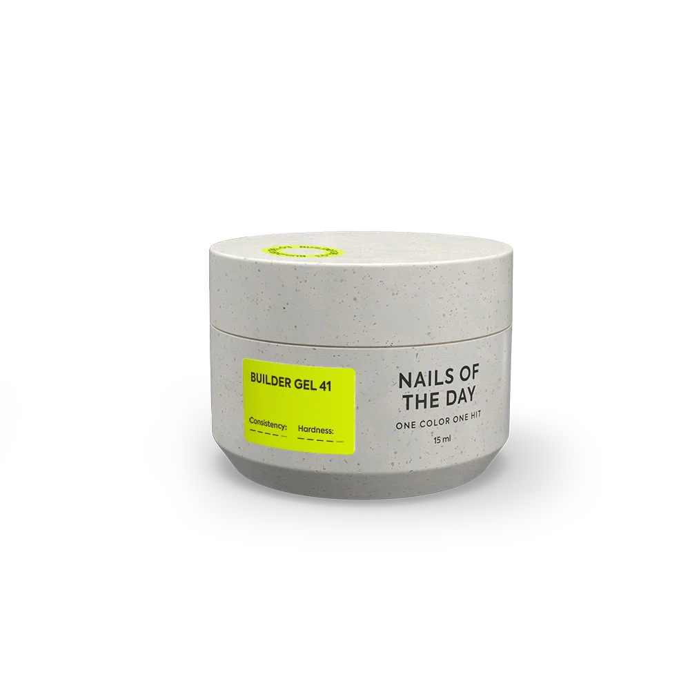 NAILSOFTHEDAY Builder Gel 41 — gel amarillo limón intenso para extensiones de uñas, 15 ml