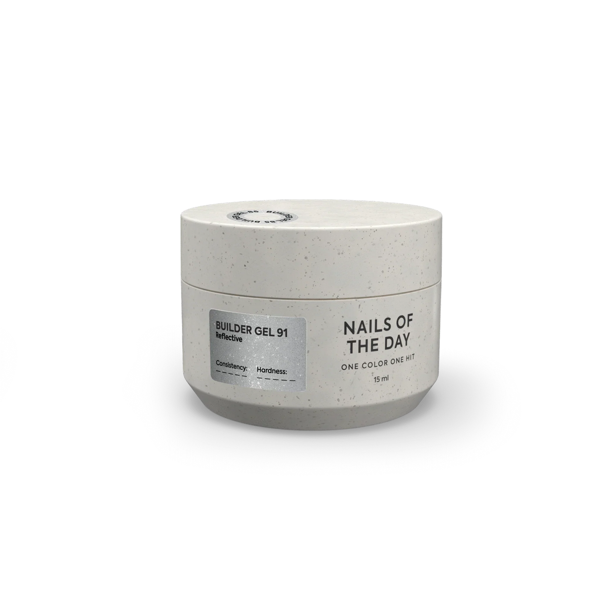 NAILSOFTHEDAY Builder Gel 91 — builder gel reflectante plateado-lechoso, 15 ml