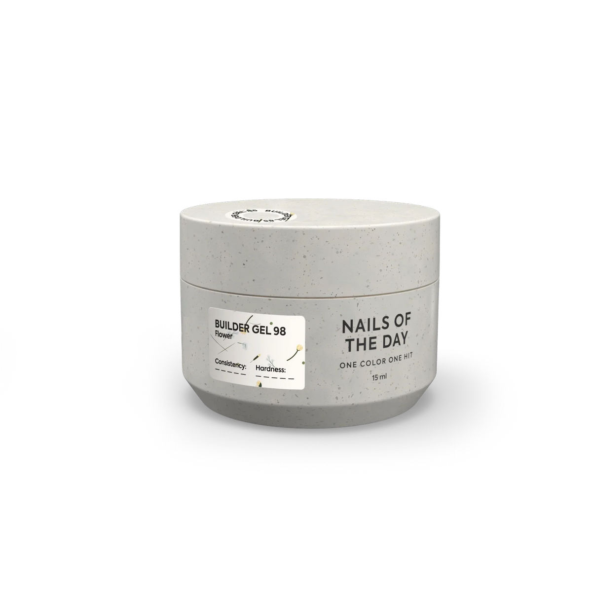 NAILSOFTHEDAY Builder Gel 98 — builder gel transparente con flores secas, 15 ml