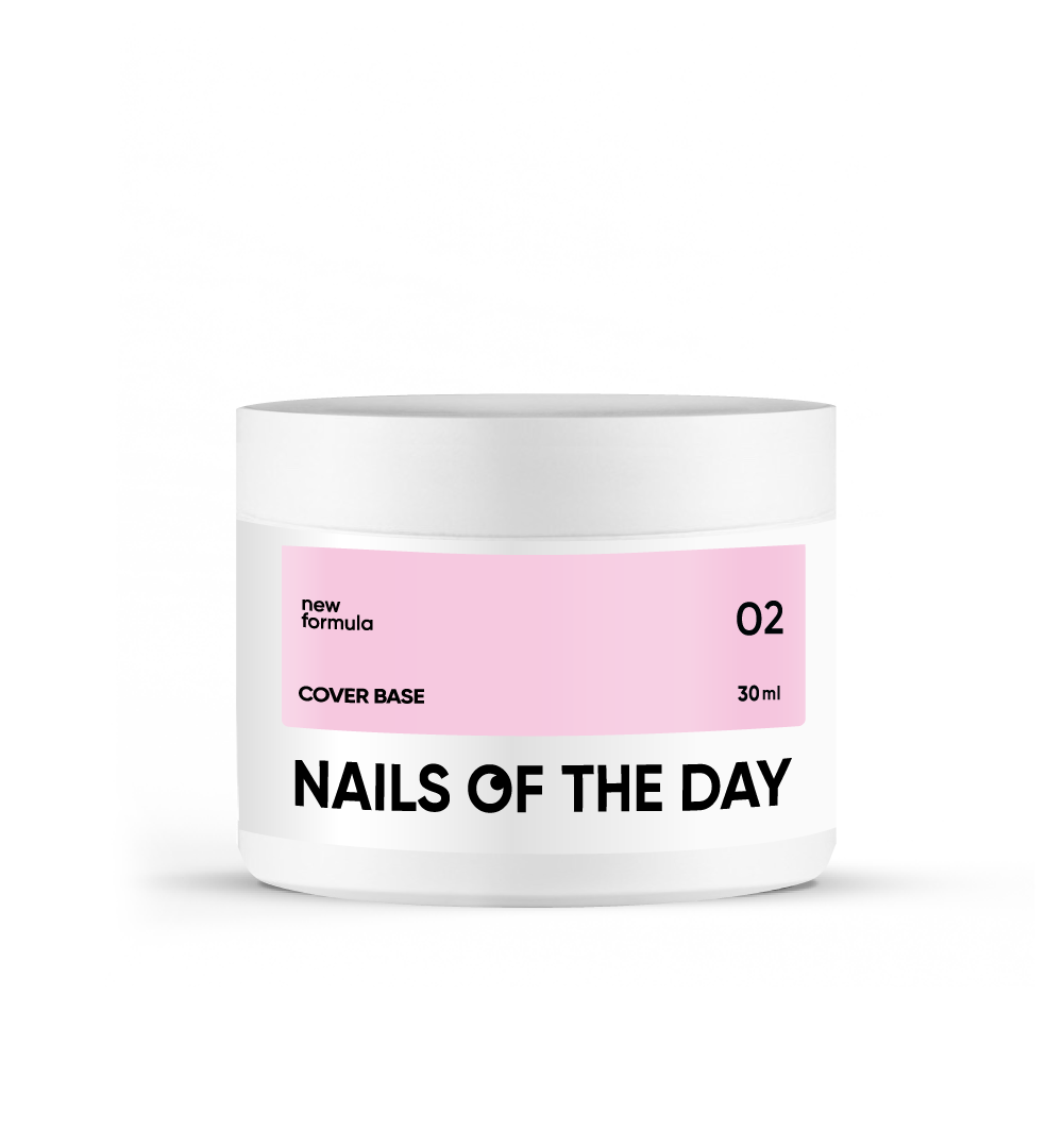 Nailsoftheday Cover base NEW Formula 02: base de camuflaje rosa nude para uñas, 10 ml