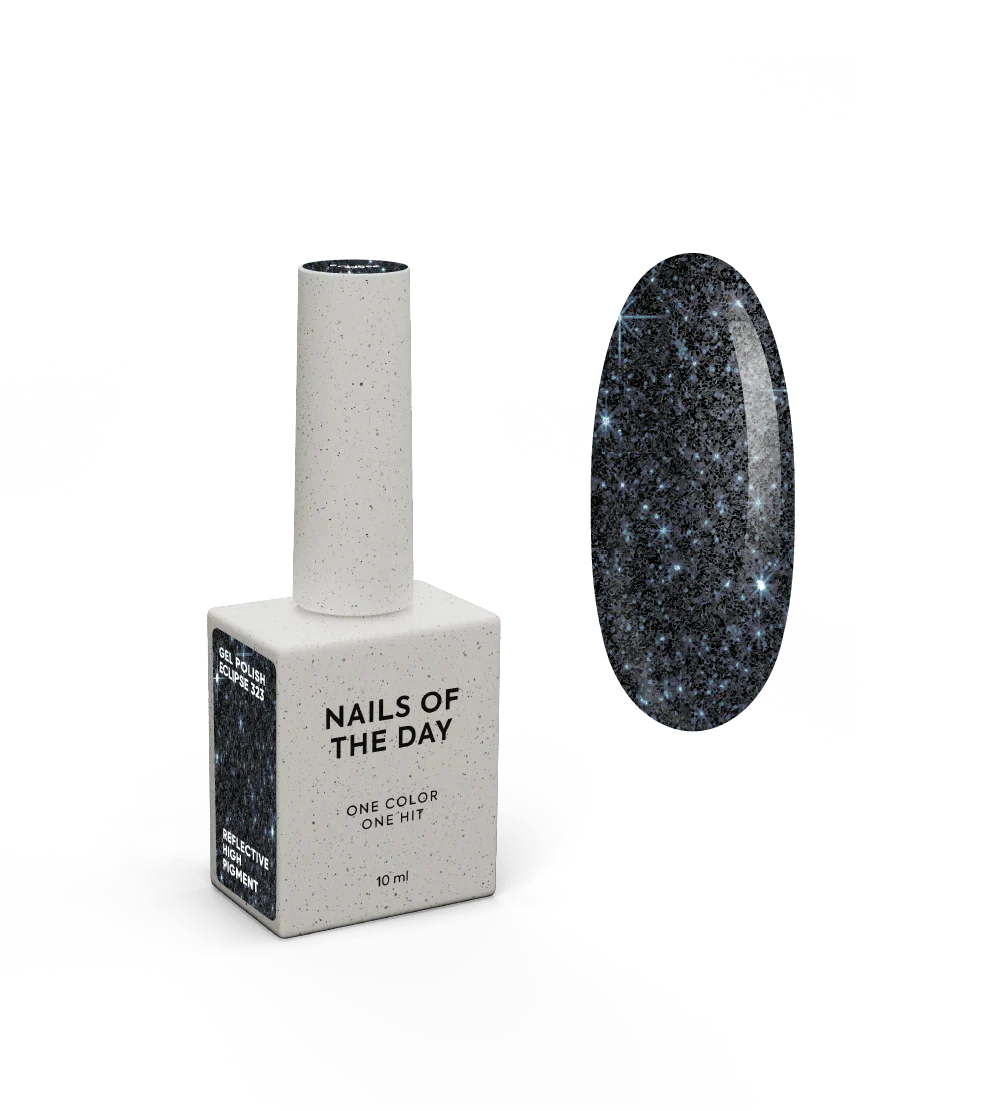 NAILSOFTHEDAY Gel Polish Eclipse — esmalte semipermanente negro-azul reflectante, 10 ml