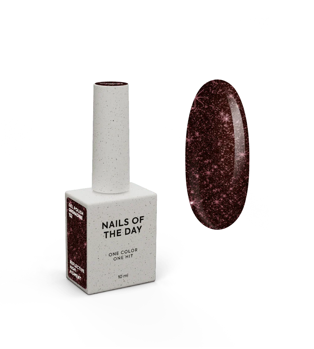 NAILSOFTHEDAY Gel Polish Grenadine — esmalte semipermanente burdeos (granada) reflectante, 10 ml