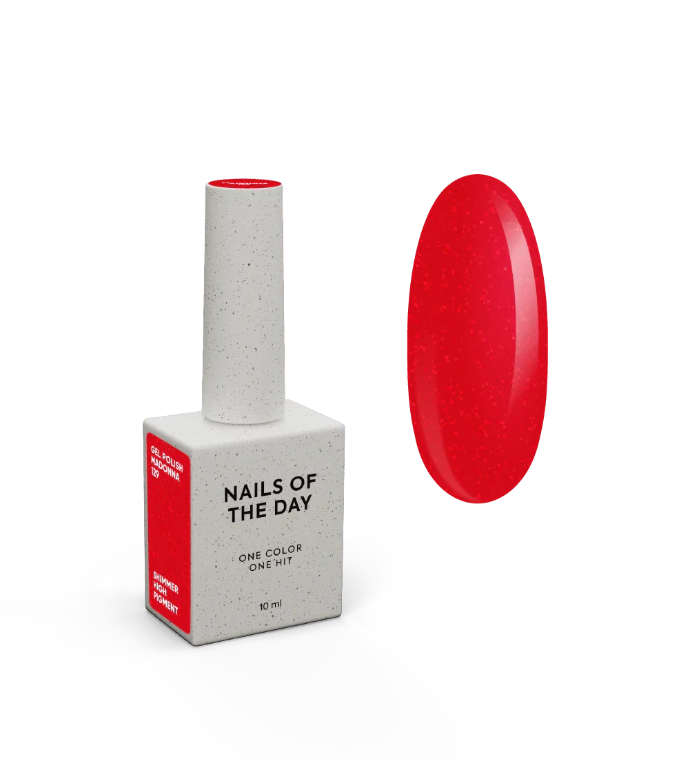 NAILSOFTHEDAY Let's Special Madonna: esmalte semipermanente de uñas con purpurina roja que cubre una capa, 10 ml