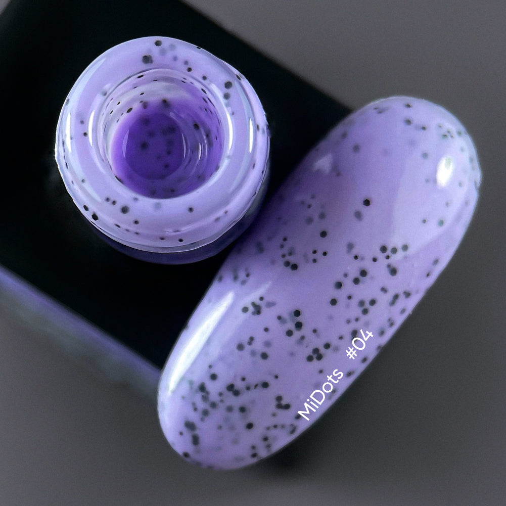 NAILSOFTHEDAY MiDots gel polish 04 - esmalte semipermanente violeta claro con puntos negros, 10 ml