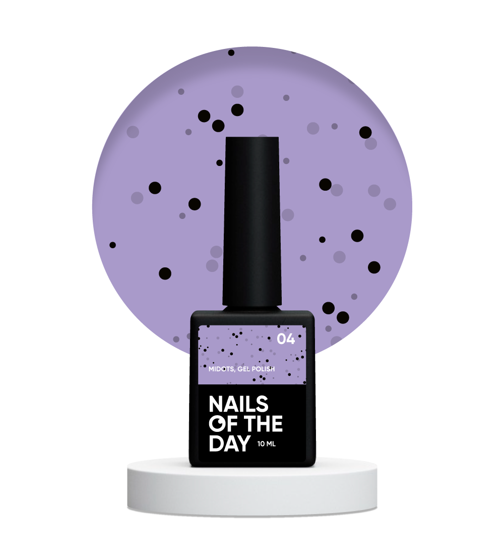 NAILSOFTHEDAY MiDots gel polish 04 - esmalte semipermanente violeta claro con puntos negros, 10 ml