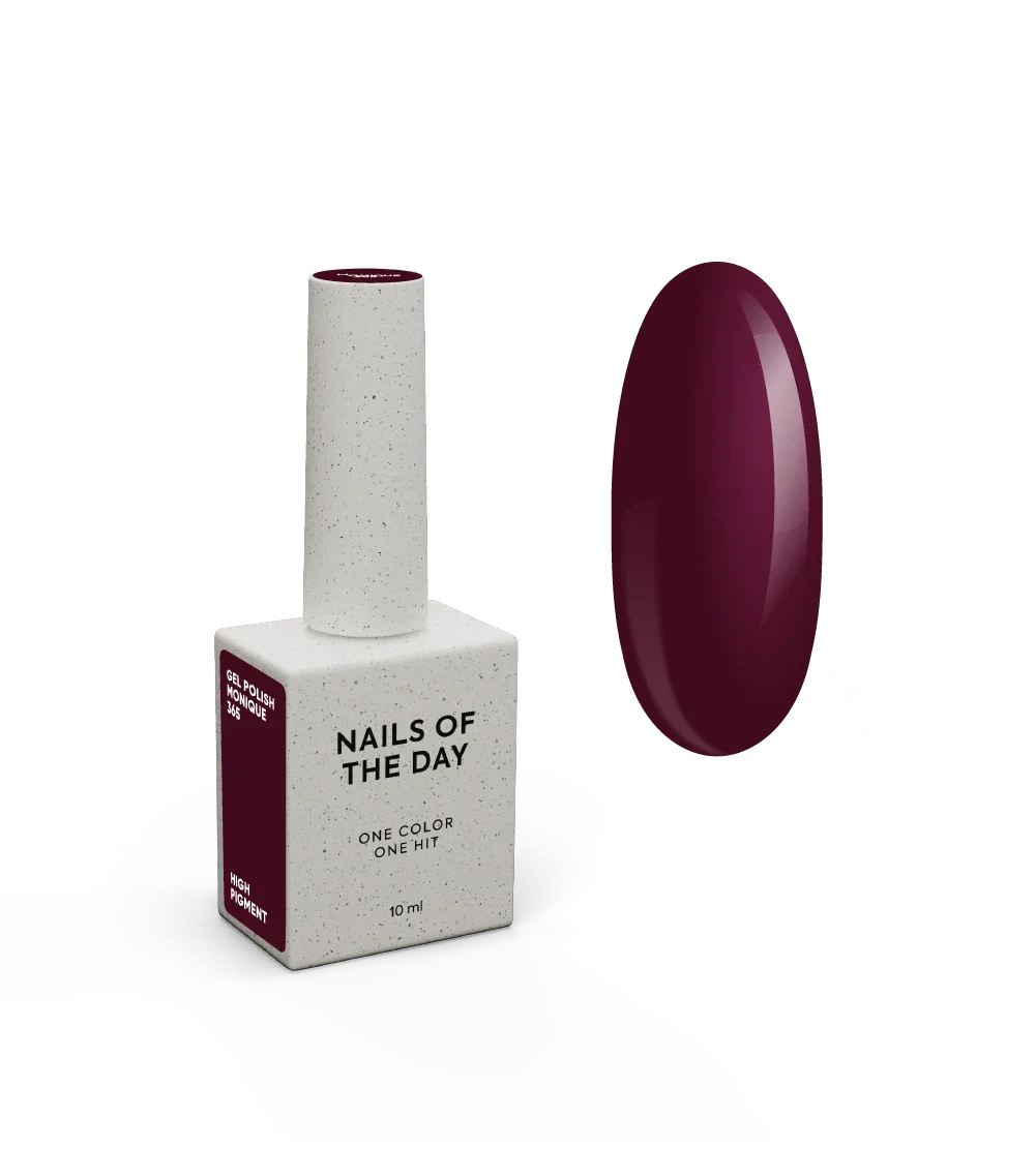 NAILSOFTHEDAY Let's Special Monique - esmalte semipermanente de uñas color ciruela oscuro que cubre una capa, 10 ml