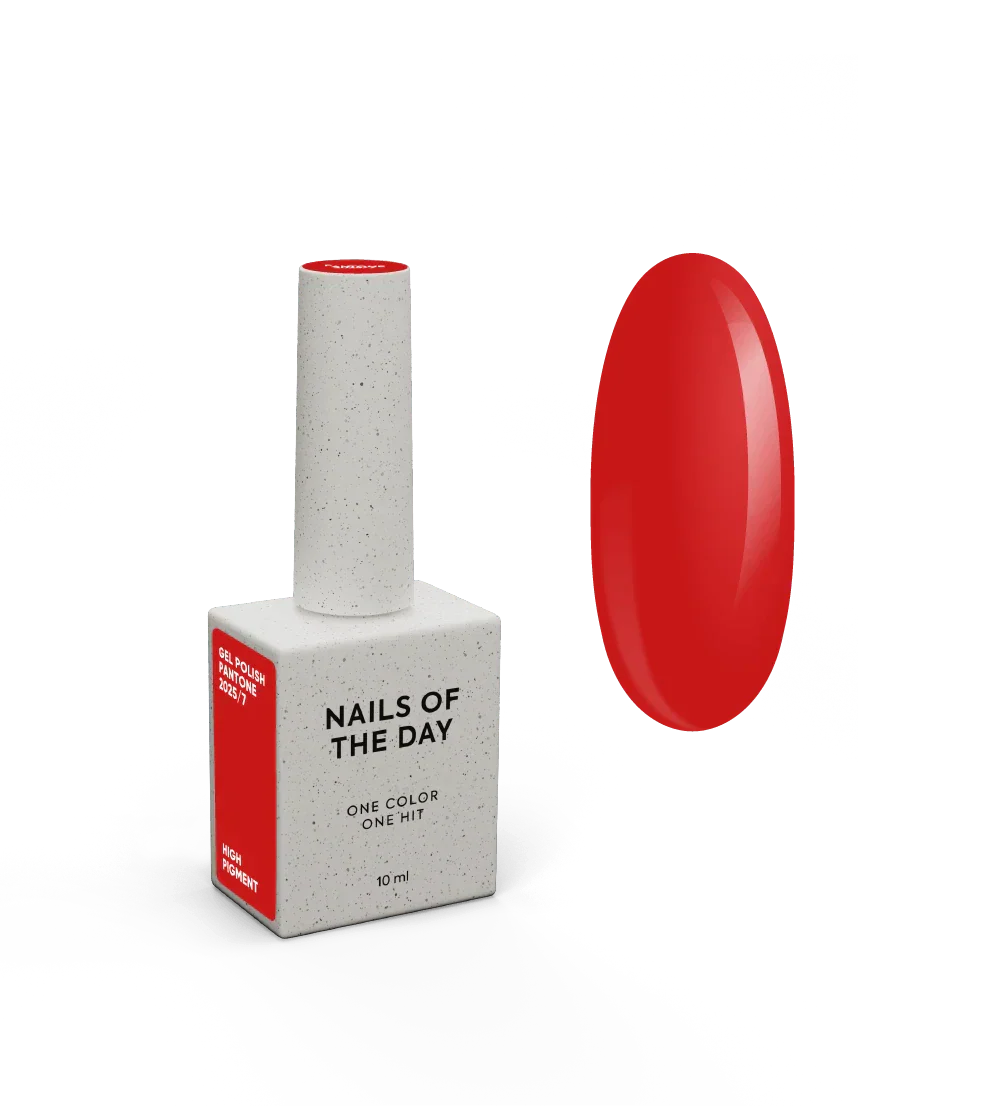 NAILSOFTHEDAY Let’s special Pantone2025/7 — esmalte semipermanente rojo clásico, que cubre en una capa, 10 ml.