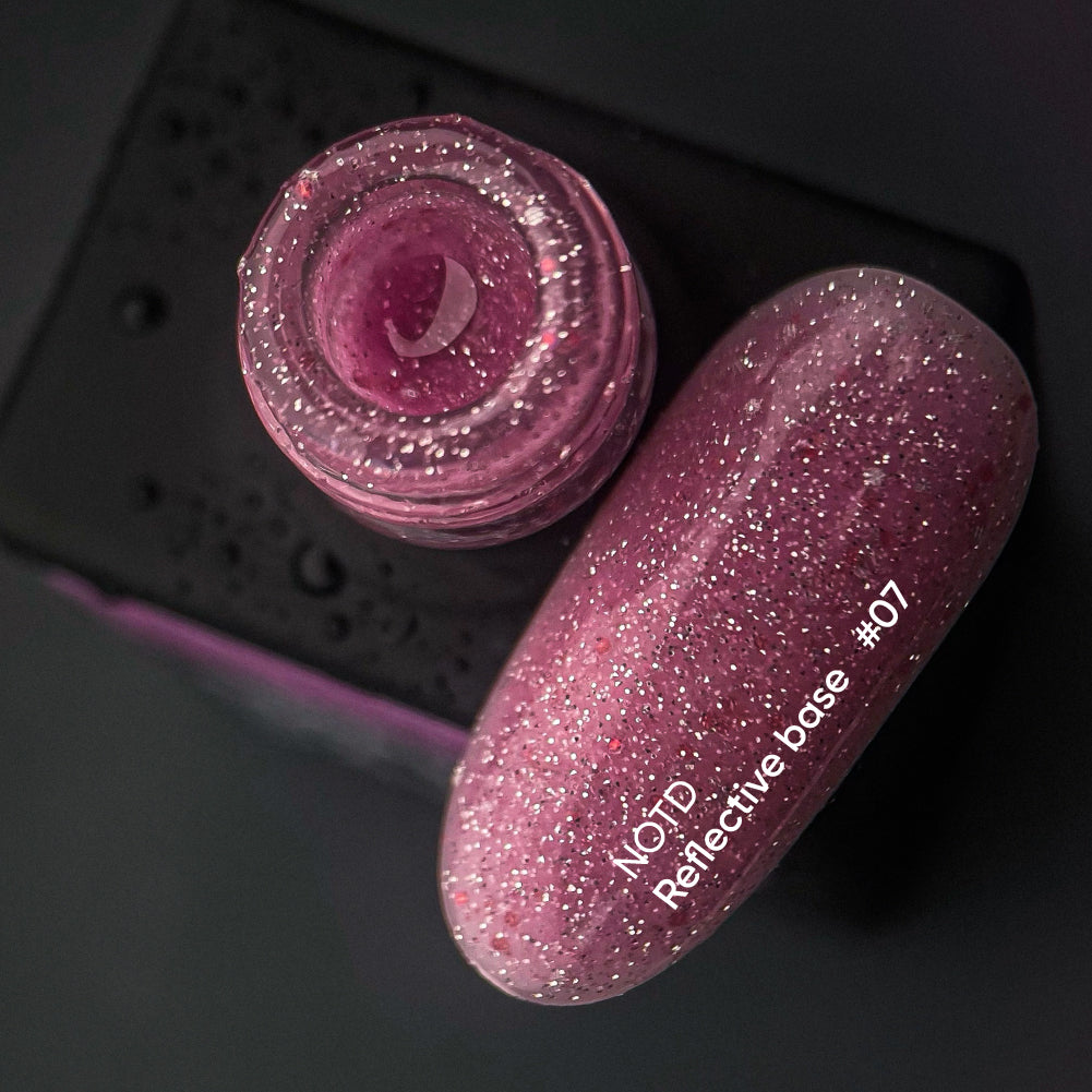 NAILSOFTHENIGHT Reflective base 07 - base reflectante de camuflaje con brillo (rosa brillante), 10 ml