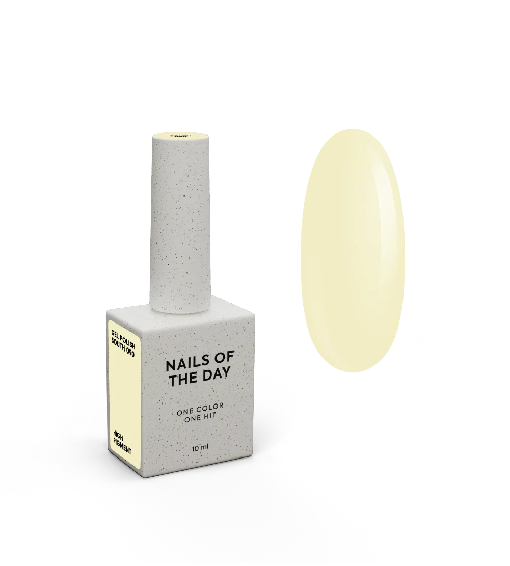 NAILSOFTHEDAY Gel Polish South — esmalte semipermanente amarillo pastel con cobertura en una capa, 10 ml