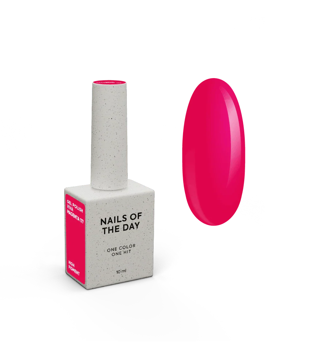 NAILSOFTHEDAY Let's Special Viva Magenta — Esmalte semipermanente de uñas de color arándano que cubre en una capa, 10 ml